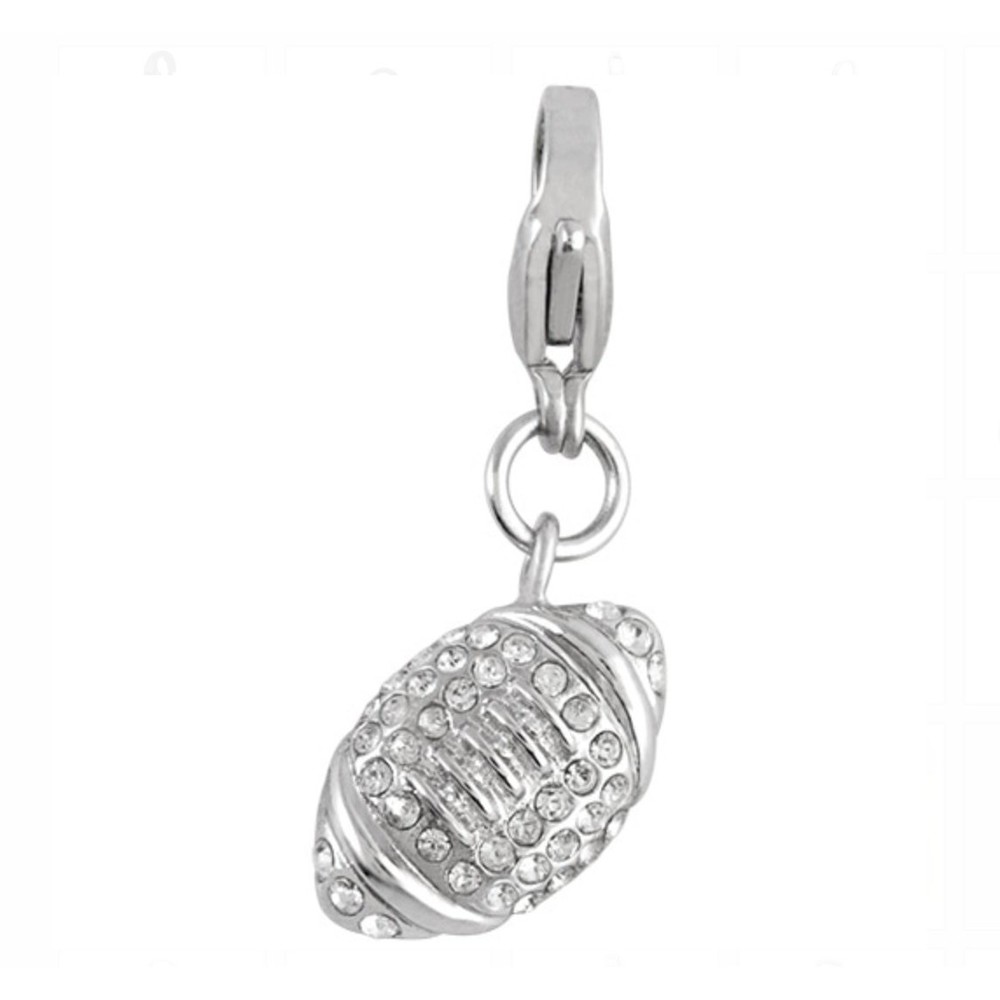 Origami Owl Silver Pave Football Dangle Pendant (retired)